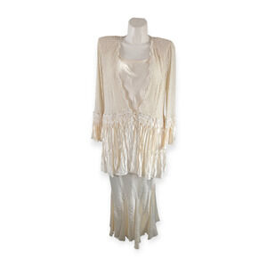 Romantic Crinkle Satin Dress Suit
